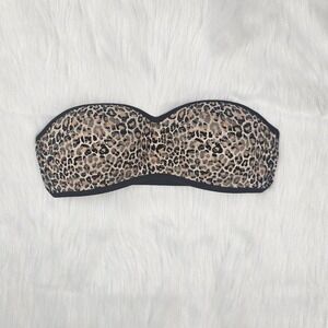 Vintage Victoria Secret Strapless Leopard Print Bandeau Bra Top Women Size Small